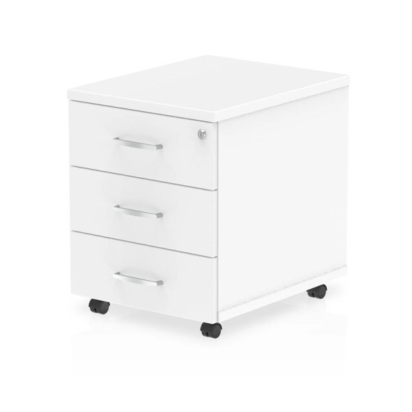 mobile pedestal 3 drawers white