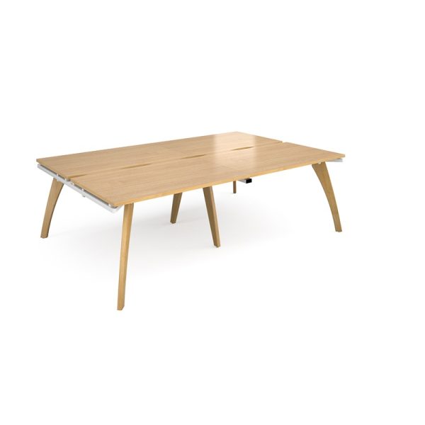 contemporary bench desk in oak finish