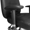 black leather office chair close up of arm and side