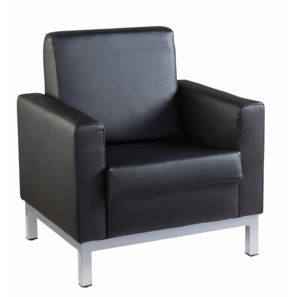 black leather reception chair