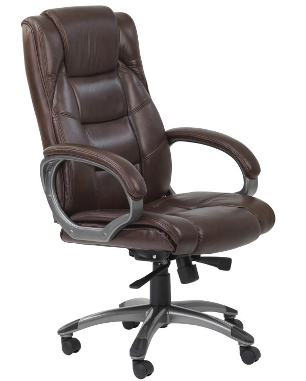 brown leather office chair