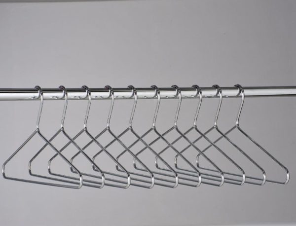 chrome hangers on coat rail