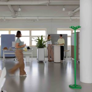 coat stand green in office room set