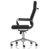 design classic high back office chair in black leather and chrome frame