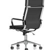 design classic high back office chair in black leather and chrome frame