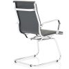 design classic visitor chair in black leather and chrome cantilever frame
