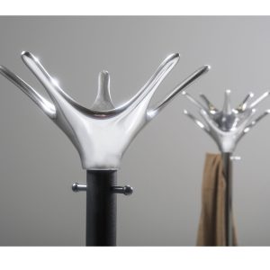 designer chrome coat stand