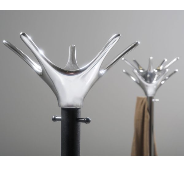 designer chrome coat stand