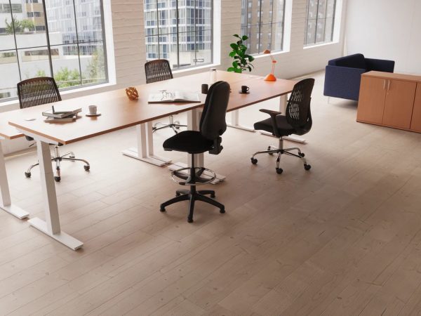 desk high meeting cupboard in meeting room with meeting table and black office chairs