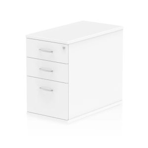 desk high pedestal white with 3 drawers
