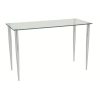 contemporary glass desk with clear glass desk top and chrome legs