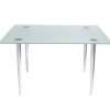 glass office desk with frosted glass top and chrome legs