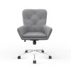 grey fabric contemporary home office chair with buttoned back