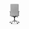 grey fabric office chair back view