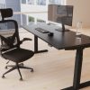 height adjustable desk black with office chair