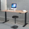 height adjustable desk with beech desk top and black frame