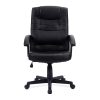 high black leather effect office chair all black