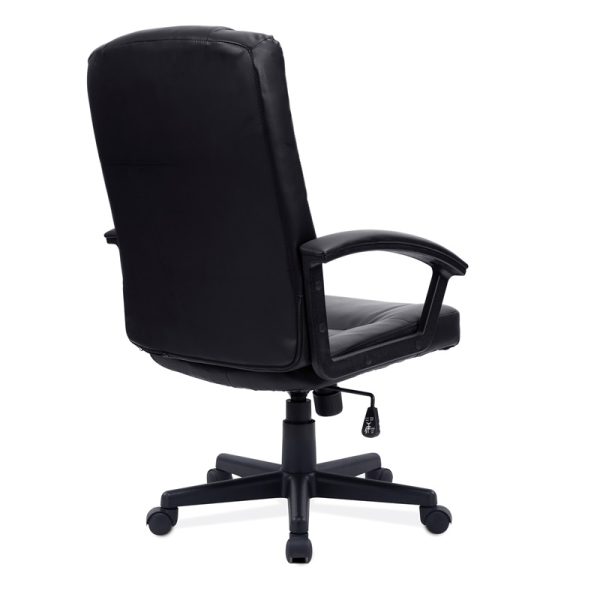 high back leather effect office chair with black 5 star base