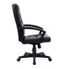 high black leather effect office chair with black 5 star base