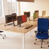 high back ergonomic operators chair in room shot around meeting table