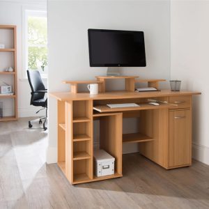 home office desk beech room shot