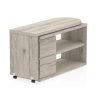 home office desk in grey oak finish. Foldaway desk in closed position