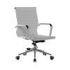 medium back contemporary office chair in white bonded leather and chrome base