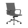 medium back contemporary office chair in grey bonded leather and chrome base