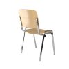 meeting chair beech with chrome frame back view