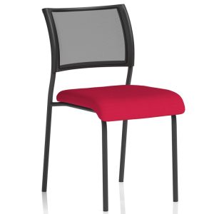 meeting chair bergamot cherry fabric with black frame and mesh back