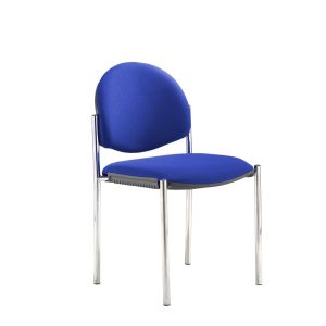 meeting chair blue fabric and chrome frame