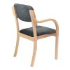 meeting chair in charcoal grey fabric with wooden frame