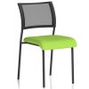 meeting chair myrrh green fabric seat and black mesh back with black frame