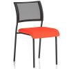 meeting chair tabasco orange fabric with black frame and mesh back