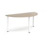 meeting table semi circular with barcelona walnut top and white legs