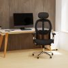 mesh back office chair black in room set in front of office desk