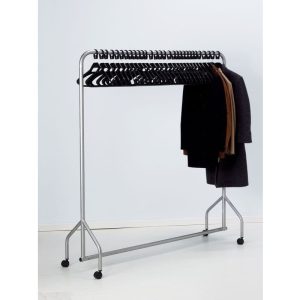 mobile coat rail silver with black captive hangers