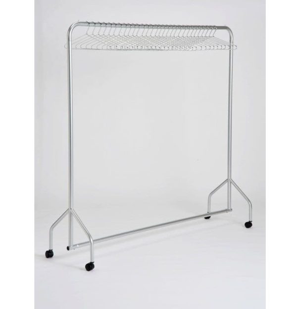 mobile coat rail silver with chrome hangers