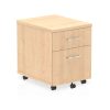 mobile desk pedestal maple with 2 drawers