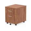 mobile desk pedestal walnut with 2 drawers