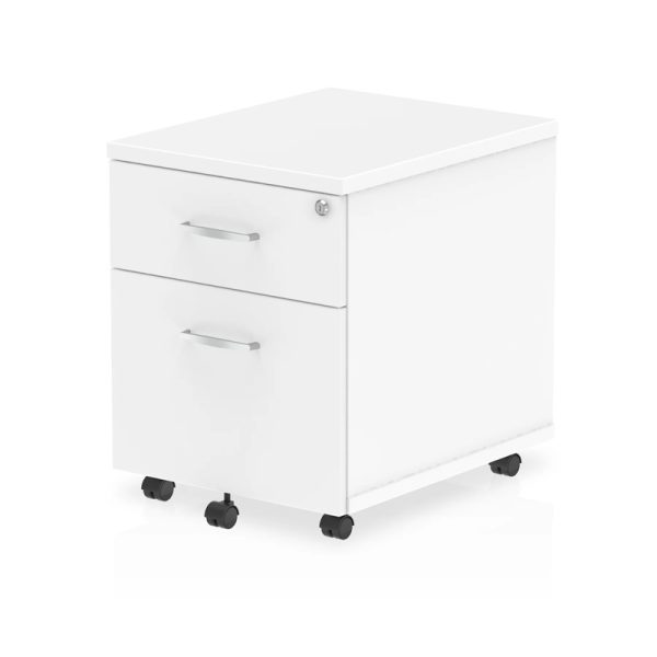 mobile desk pedestal white with 2 drawers