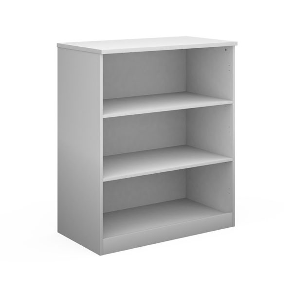 office bookcase 12000mm high white with 2 shelves