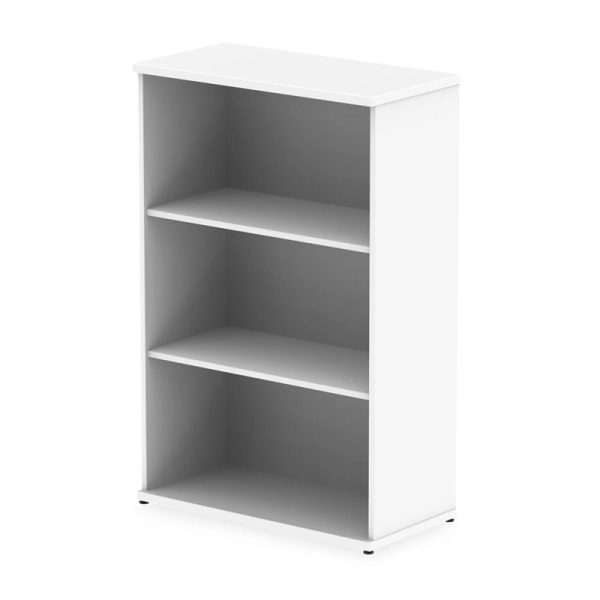 office bookcase 2 shelves in white finish