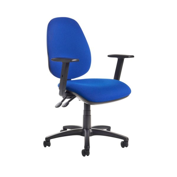 office chair blue fabric with height adjustable arms