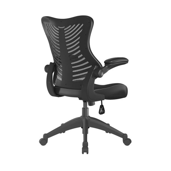 office chair with black mesh back and seat