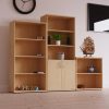 office combination cupboard and office bookcases beech