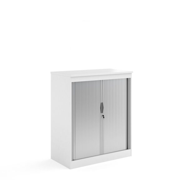 office tambour door cupboard white