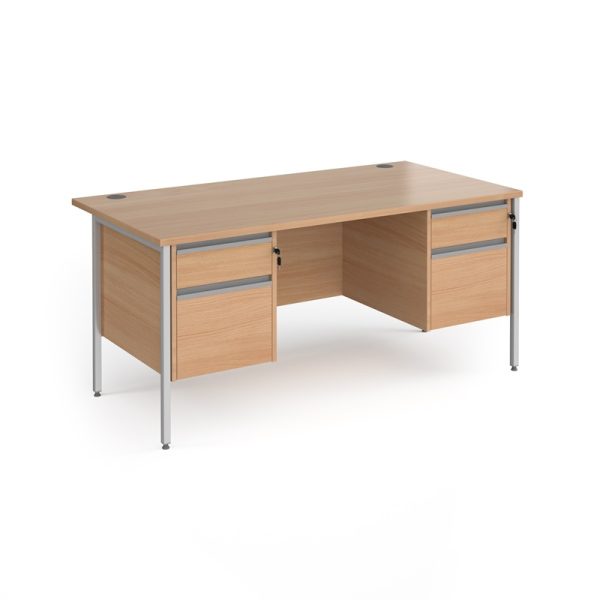 Straight Desk Maine 1600mm x 800mm H Frame With 2 x Two Drawer Pedestals - Image 7