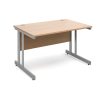 rectangular office desk beech desk top with silver cantilever frame