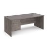 office desk panel end in grey oak with 2 drawer pedestal